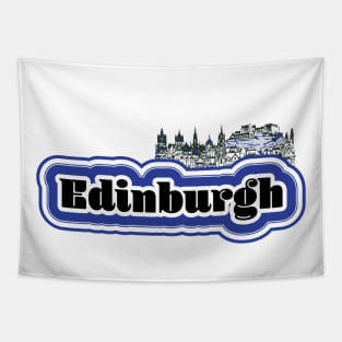 Edinburgh, Scotland Cityscape Skyline Tapestry