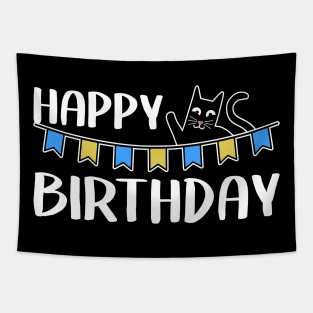 Happy Birthday Cat Dad Owner Sweet Funny Gift Present Tapestry