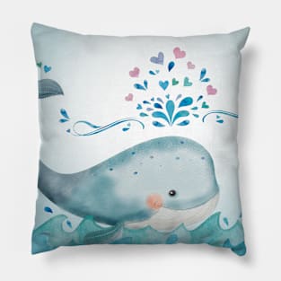 Whale: cute whale swimming Pillow