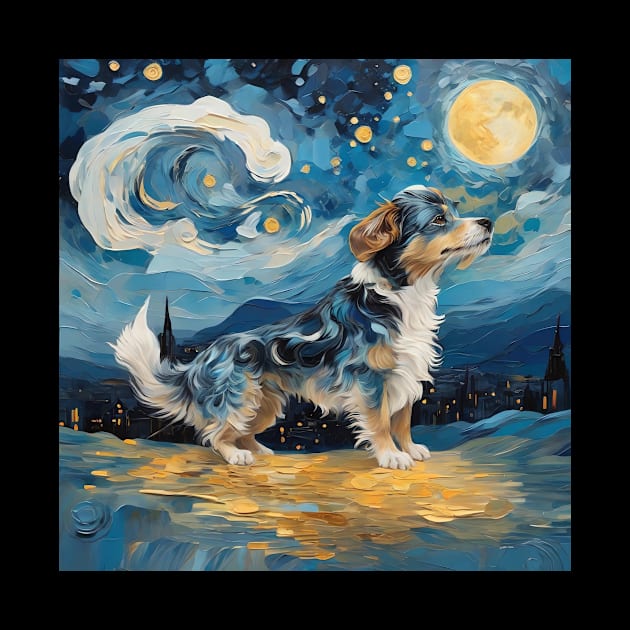 Shetland Sheepdog In Starry Night by Magic-Corner