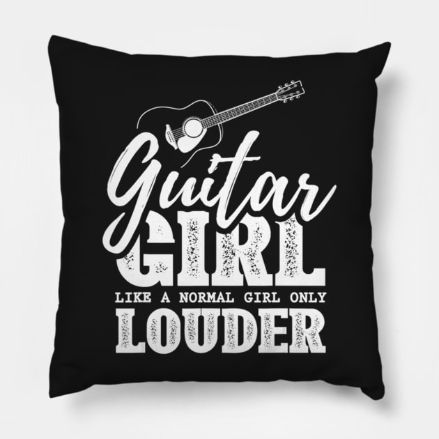 Guitar Girl Like A Normal Girl Only Louder Pillow by FogHaland86