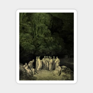 High Resolution Gustave Doré Illustration The Poets in Limbo Tinted Magnet