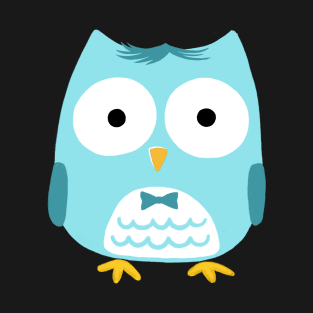 Cute Blue Owl with Bow Tie T-Shirt