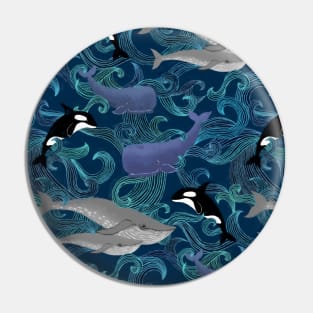 Beautiful Ocean Giants - teal Pin