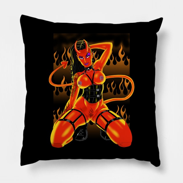 The Devil Made Me Do It Pillow by ArtbyMyz