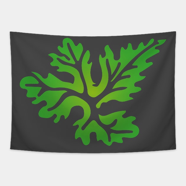 Green leaf symbol logo Tapestry by Creative Art Store