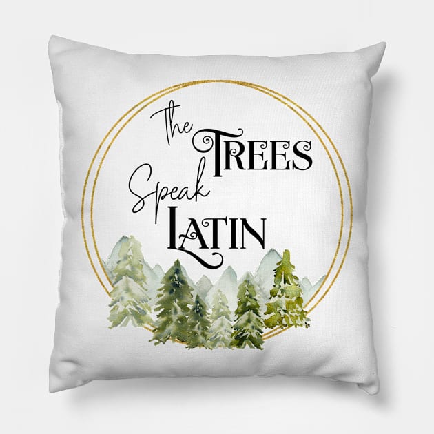 Raven Cycle- The Trees Speak Latin Pillow by SSSHAKED