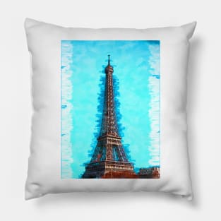 Eiffel Tower Paris Clear Blue Sky. For Eiffel Tower & Paris Lovers. Pillow