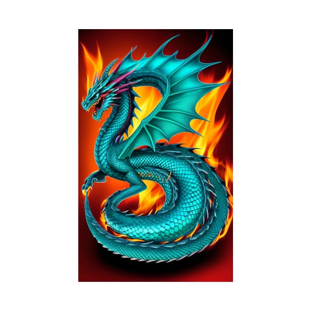 Dragon Fire Turquoise Fantasy by ShopSunday