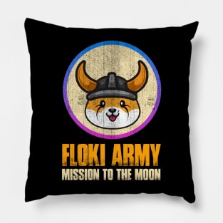 Floki Inu Coin Mission To The Moon Floki Army Vintage Crypto Token Cryptocurrency Wallet Birthday Gift For Men Women Pillow