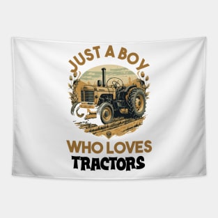 just a boy who loves tractors Tapestry