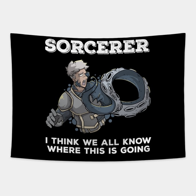 Wizard Mage RPG PnP Roleplaying Dungeon Sorcerer Meme Gift Tapestry by TellingTales