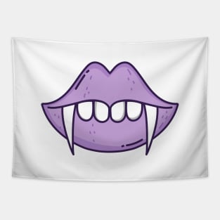 Cute Vampire Fangs Cartoon Tapestry