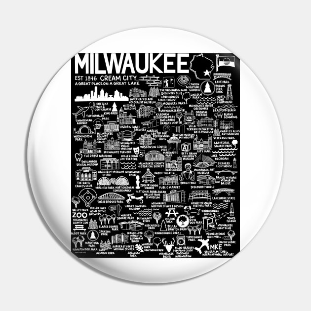 Milwaukee Map Pin by fiberandgloss