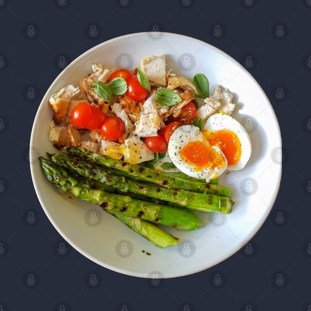 Food Chicken Salad and Asparagus Photo by ellenhenryart