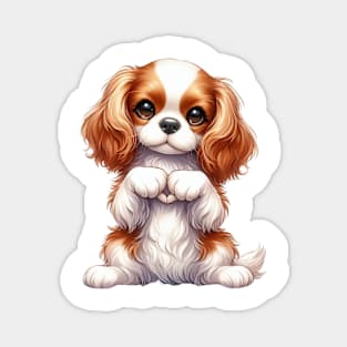 Valentine Cavalier King Charles Spaniel Dog Giving Heart Hand Sign Magnet