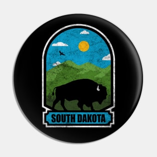 Bison Roam Nature Adventure South Dakota Wildlife Pin