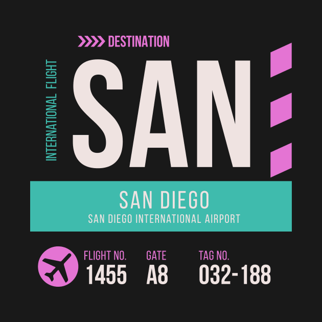 San Diego Airport Stylish Luggage Tag (SAN) by SLAG_Creative