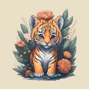 Cute Floral Tiger 3 T-Shirt