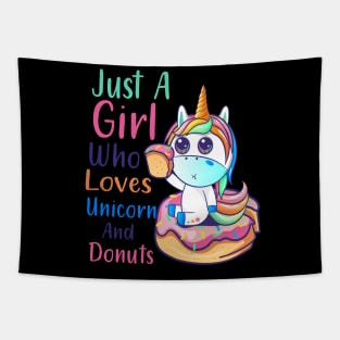 Just A Girl Who Loves Unicorn And Donuts Donut Day Tapestry