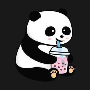 Kawaii Cute Anime Panda Otaku Japanese Bubble Boba Tea T-Shirt