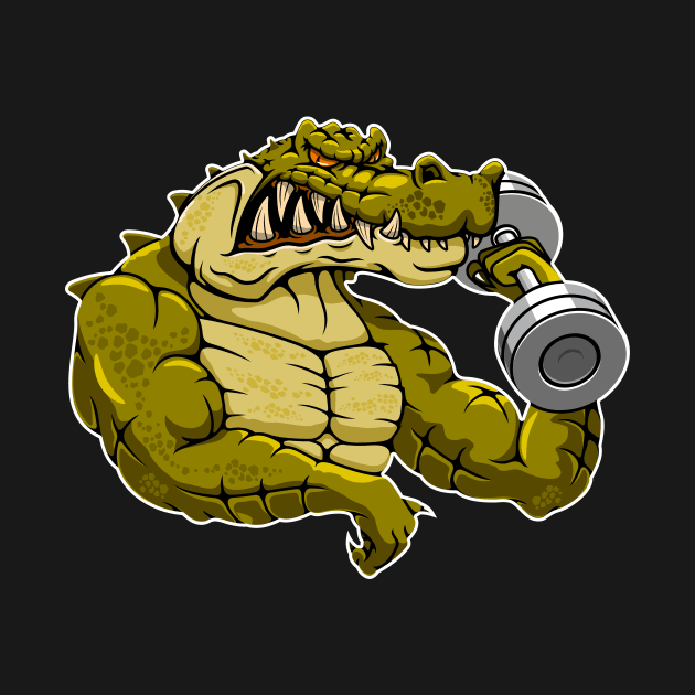 Muscular Alligator Workout Bodybuilding by GBDesigner