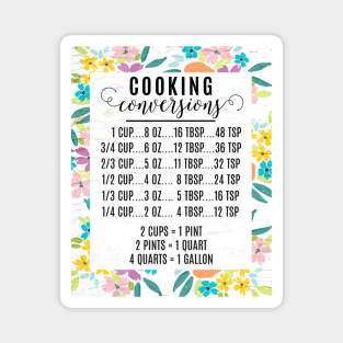 Cooking Conversions | Watercolor Floral Magnet