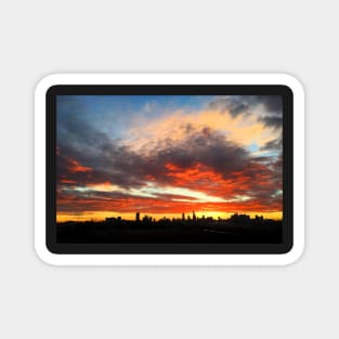 Melbourne Skyline at sunset Magnet