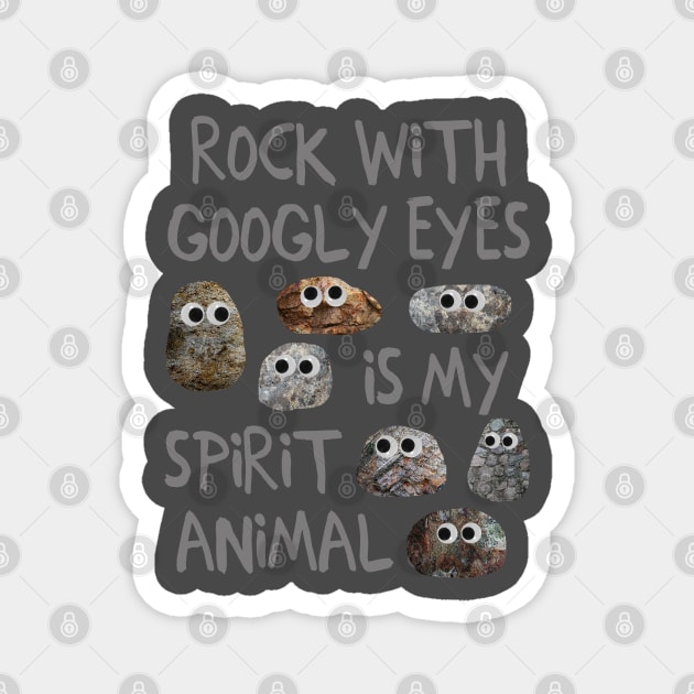 Rock with Googly Eyes Magnet by ahadden