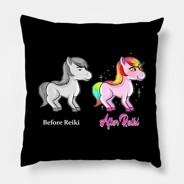 Reiki Unicorn Reiki Practitioner Pillow by ChrisselDesigns