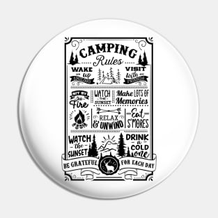 Camping rules Pin