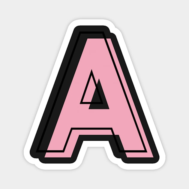 A Initial Personalization Modern Art Light Pink Outline Magnet by Asilynn