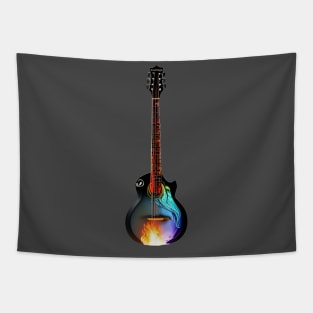 Neon Fire Guitar Tapestry