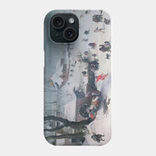 Winter Landscape with Snowfall near Antwerp by Lucas van Valckenborch Phone Case