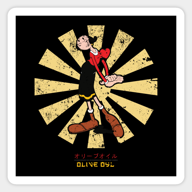 Olive Oyl Retro Japanese Popeye Popeye Sticker Teepublic Olive Oyl Retro Japanese Popeye Popeye Sticker Teepublic