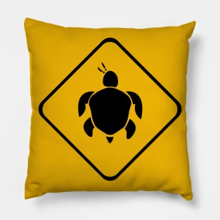 vsco girl turtle funny yellow road sign Pillow