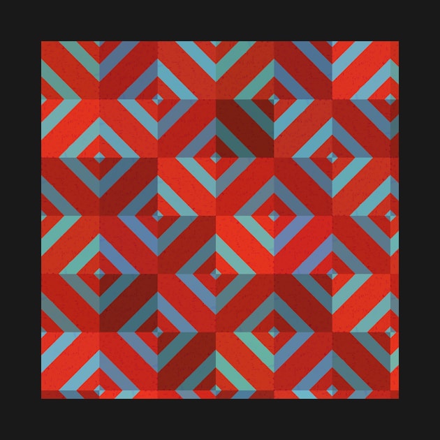 Red and Gray Shades in Geometric Tiles by Kanika Behari Studio