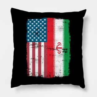 Iranian American Flag - USA Iran Pillow