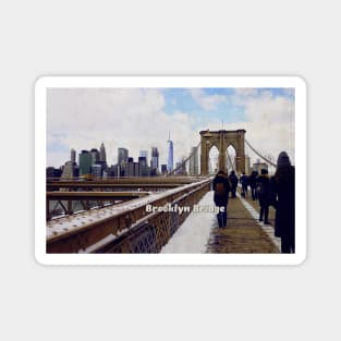 Brooklyn Bridge Winter in New York Magnet