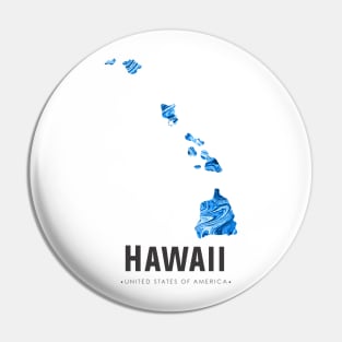 Hawaii state map abstract blue Pin