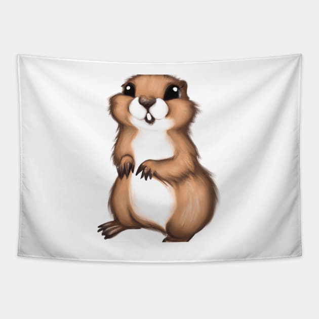 Cute Gopher Drawing Tapestry by Play Zoo