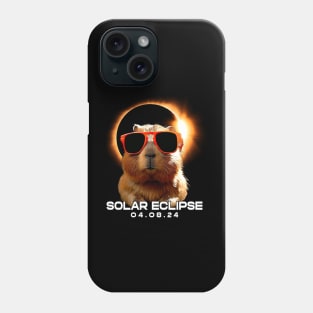 Celestial Capybara Eclipse: Trendy Tee for Capybara Enthusiasts and Eclipses Phone Case