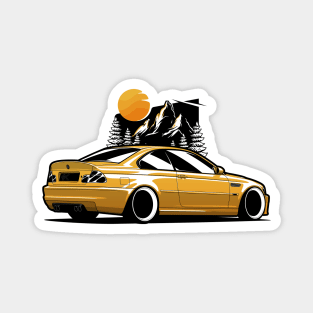 Yellow E46 Coupe M Mountains Magnet