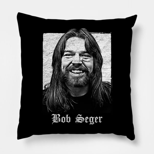 Bob Seger / Vintage Faded Style Fan Design Pillow by DankFutura