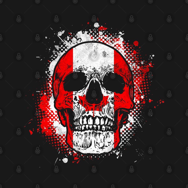 Canadian Flag Skull by Mila46