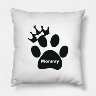 Mommy name made of hand drawn paw prints Pillow