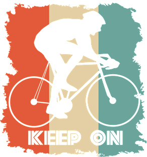 Vintage Retro Cyclist Keep On Distressed Magnet