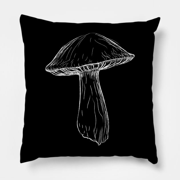 white mushroom Pillow by Alberto Garcia