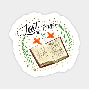 Lost in pages book art Magnet