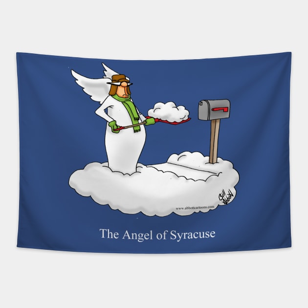 Funny Spectickles Christmas Angel Cartoon Tapestry by abbottcartoons